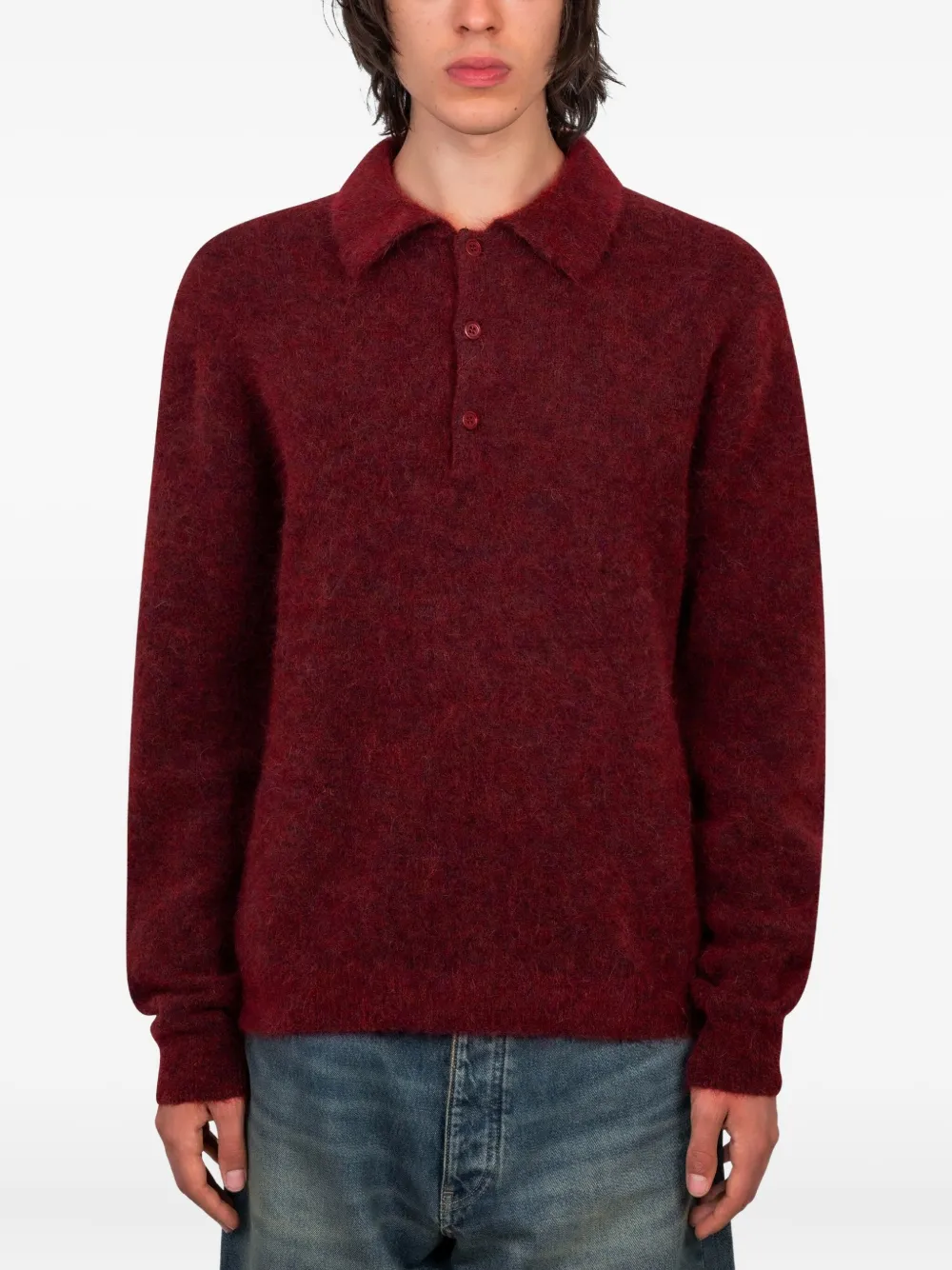 Sunflower polo mohair sweater | Red | Image 1