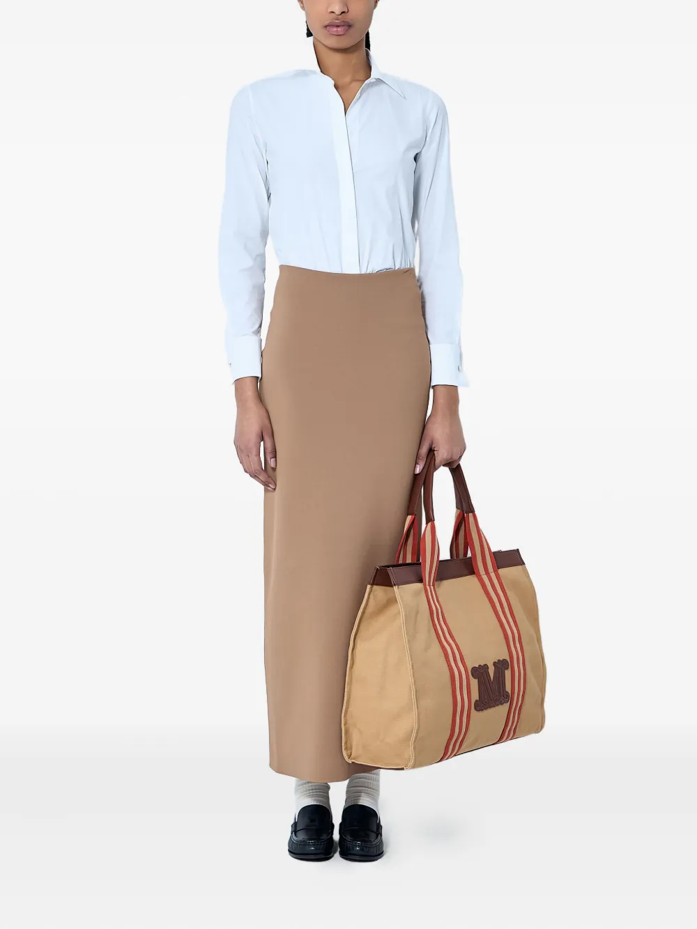Max Mara zipped maxi skirt - Bruin