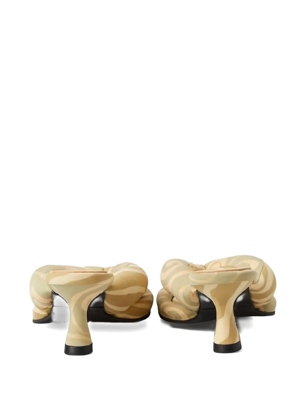 Ugo Paulon 50mm Patel Graphic-print Kitten-heel Sandals In Yellow