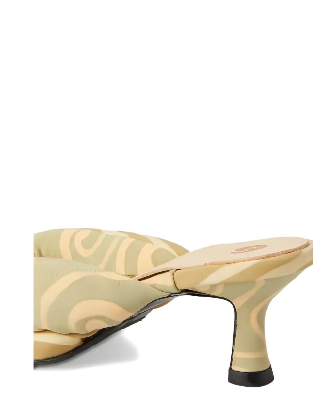 Ugo Paulon 50mm Patel Graphic-print Kitten-heel Sandals In Yellow