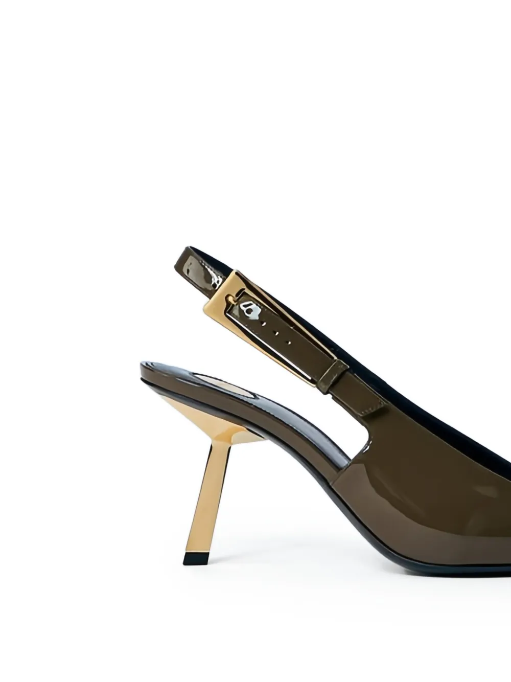 Saint Laurent 110mm LEE patent-leather slingback pumps Brown