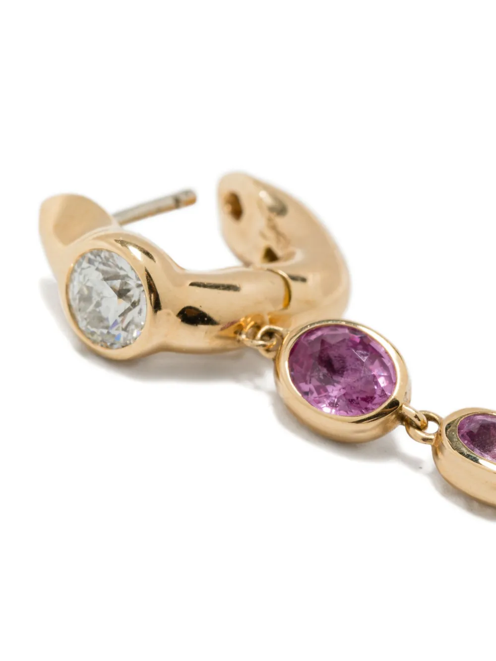 Uniform Object 18k Yellow Gold Tusk Sapphire Earrings In Gold