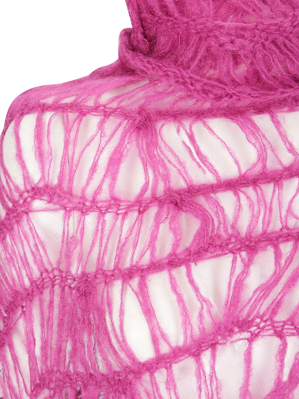 Yohji Yamamoto high-neck frayed sweater Roze
