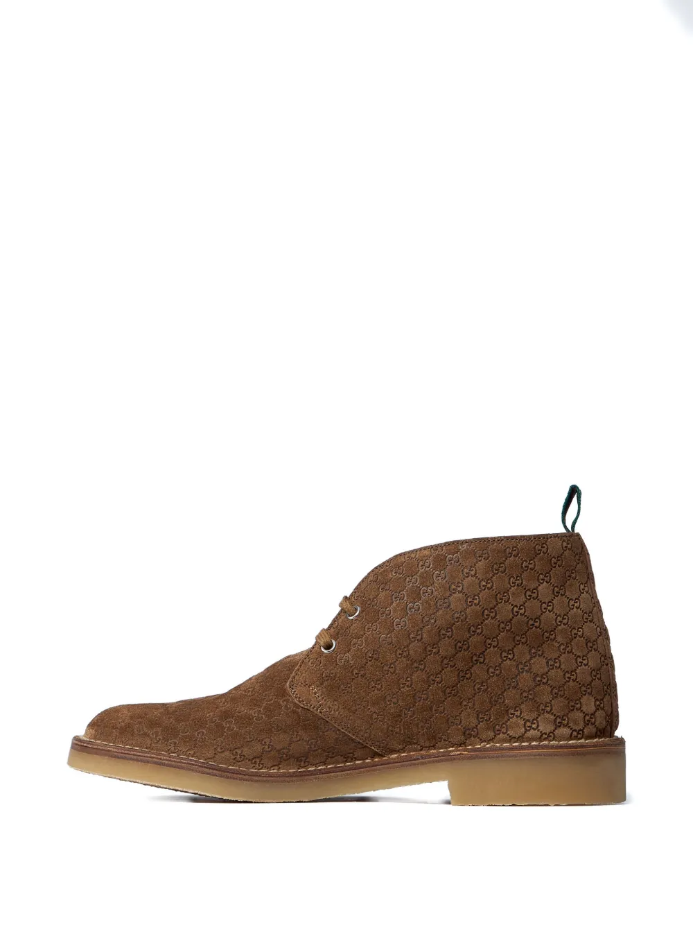 Gucci GG-pattern lace-up boots Brown