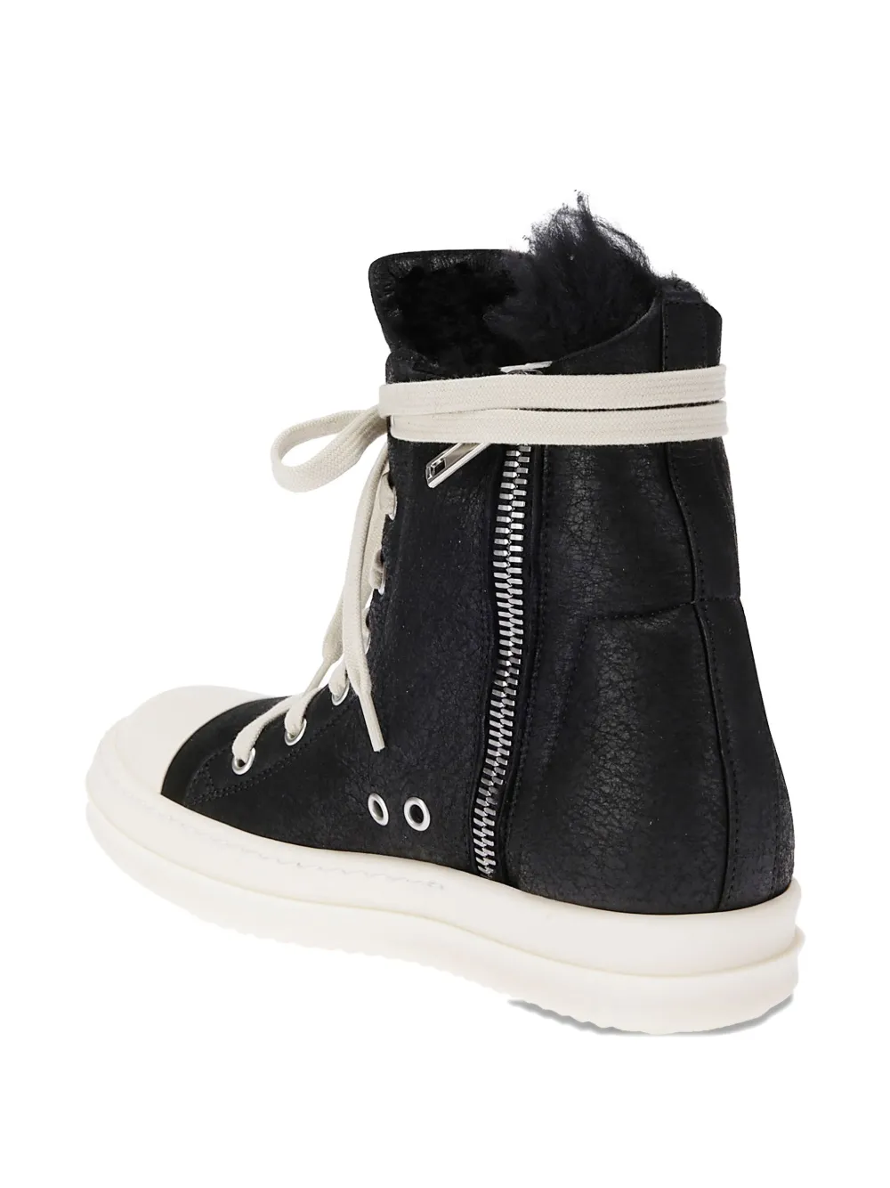 Rick Owens Shearling Sneakers In Black