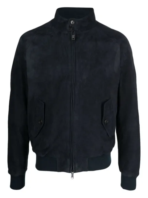 Baracuta Jaqueta de camurça com zíper frontal