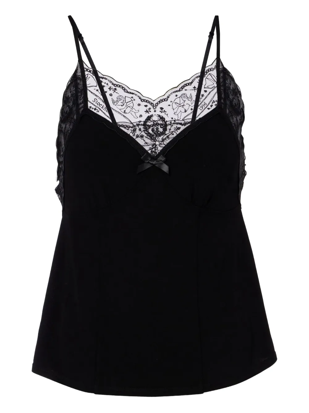lace-trimmed tank top