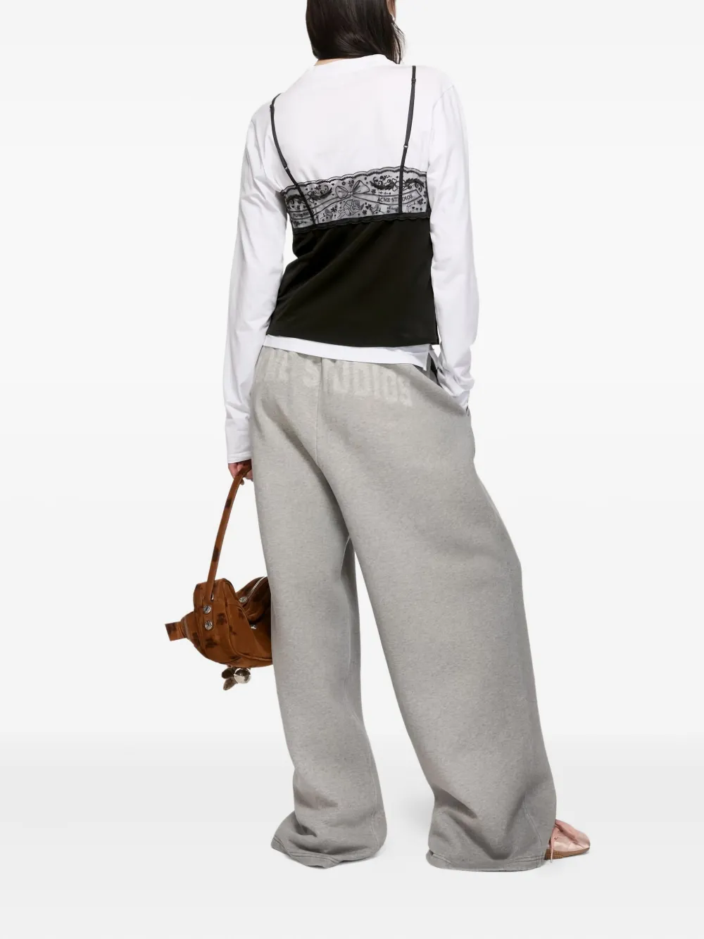 Acne Studios Tanktop met kanten afwerking Zwart