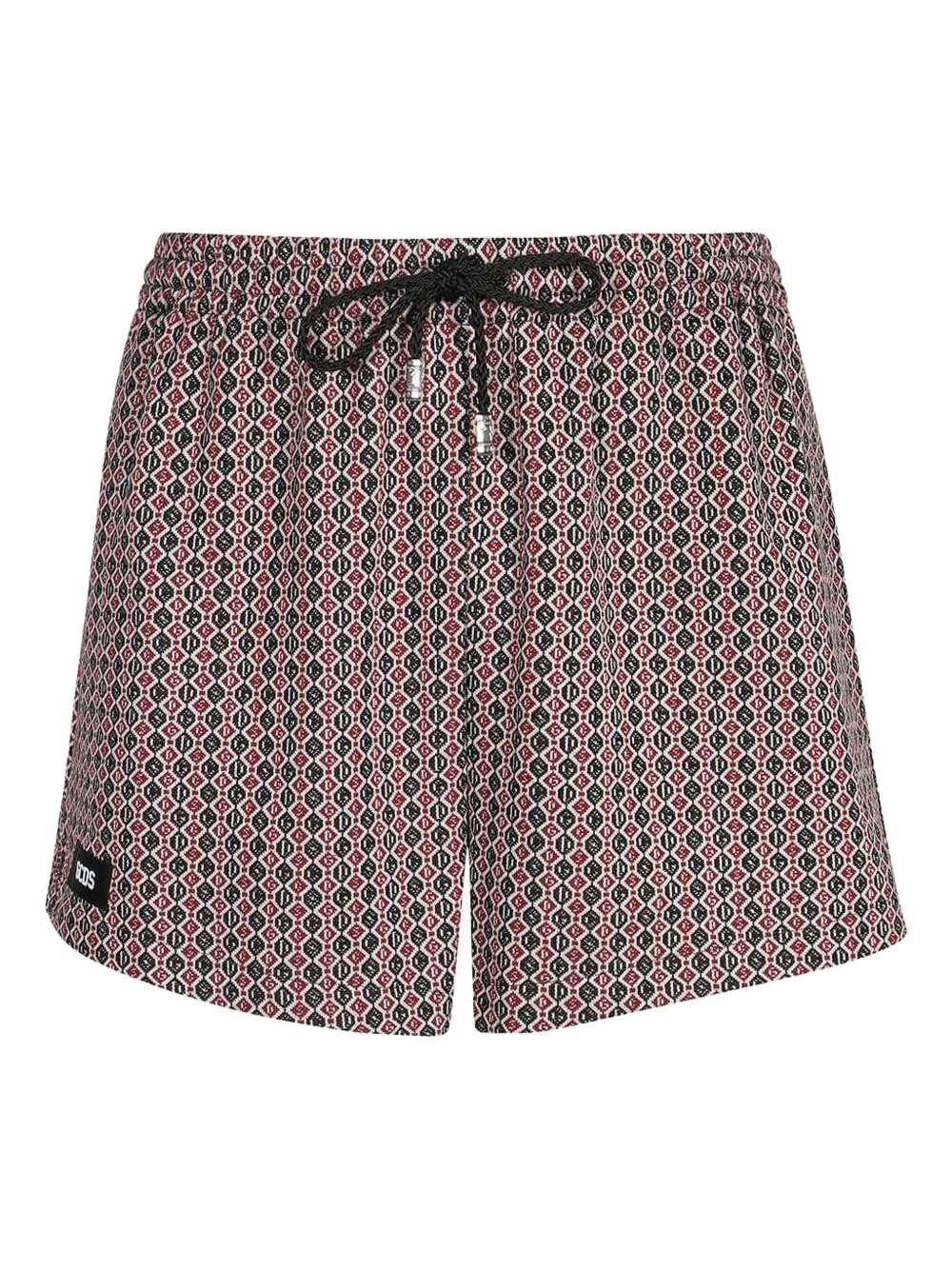GCDS geometric-pattern drawstring shorts Rood