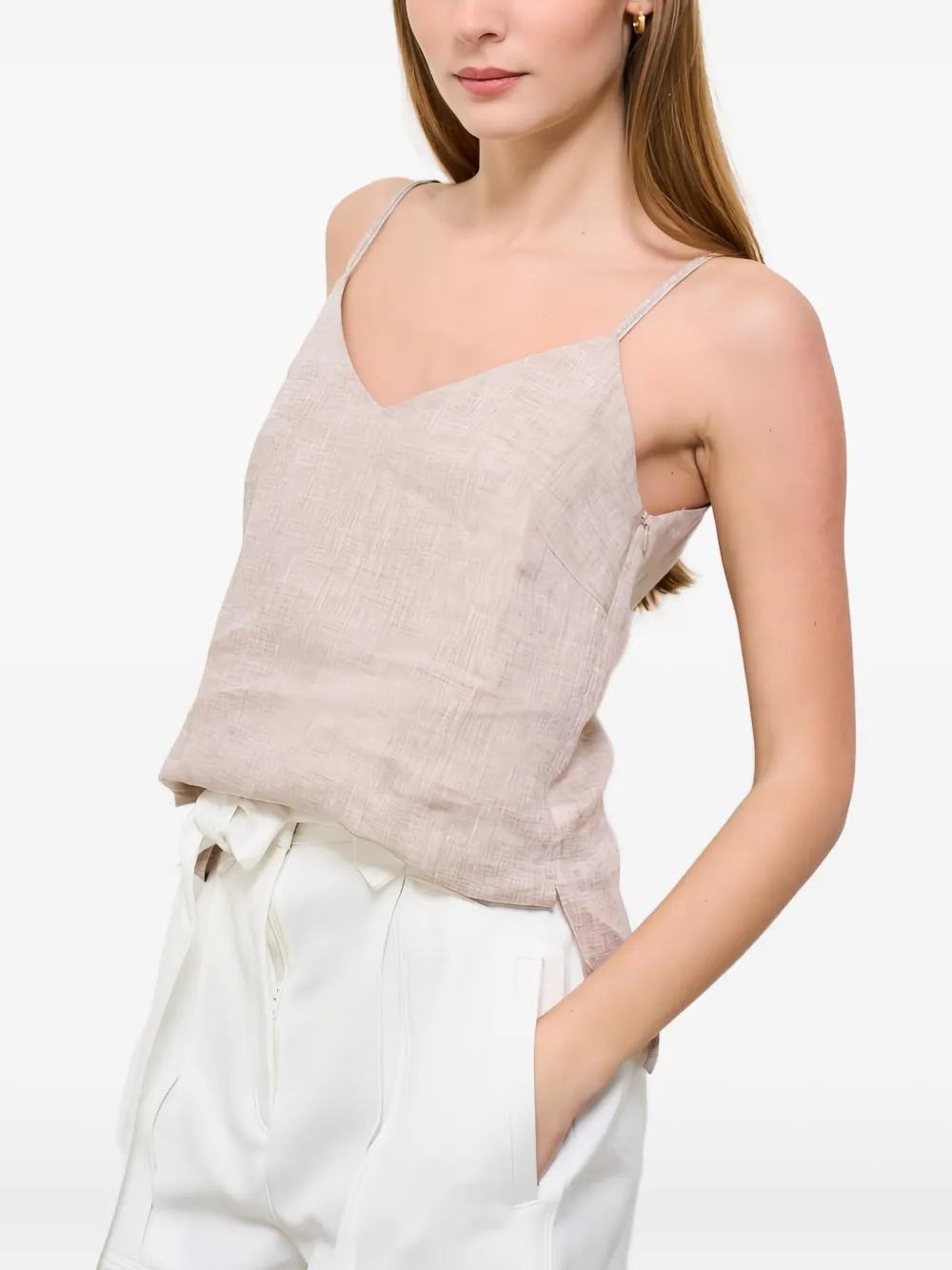 Peserico spaghetti-strap linen tank top - ニュートラル Peserico spaghetti-strap linen tank top - ニュートラル