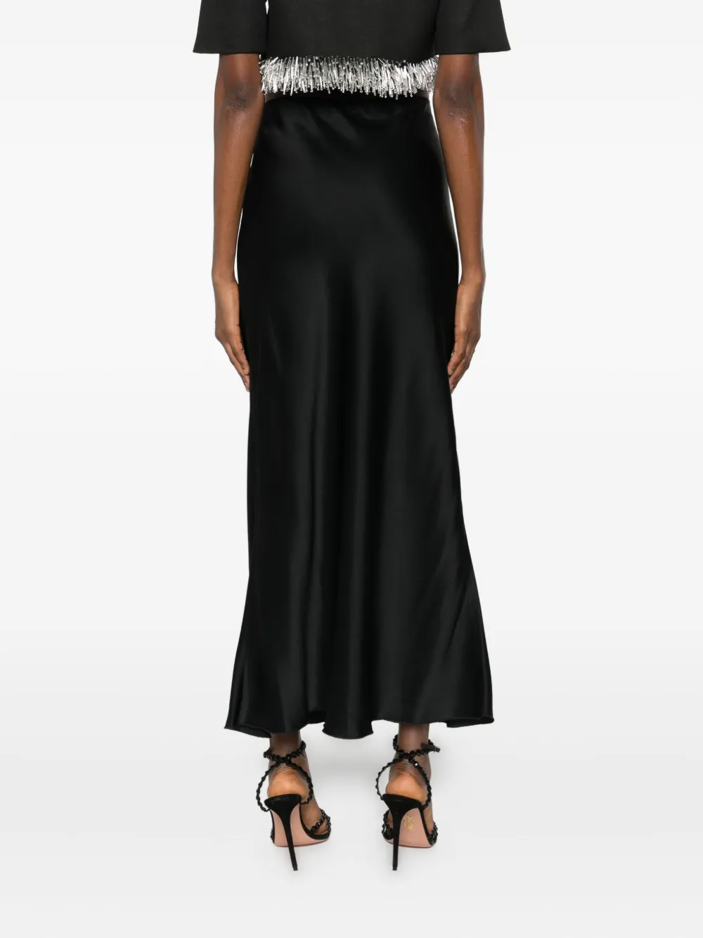 Malo Draped Midi Skirt In Black