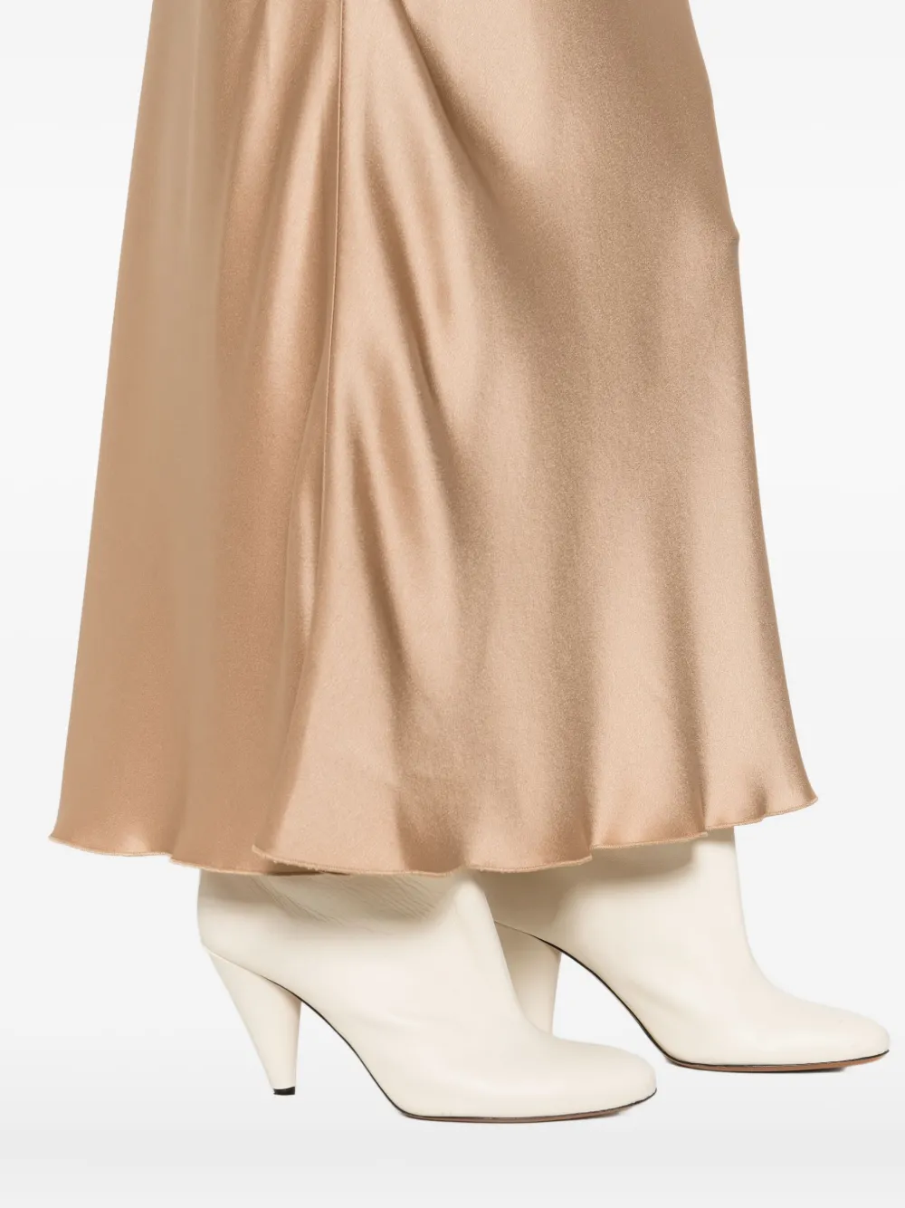 Malo Side-slit Midi Skirt In Brown