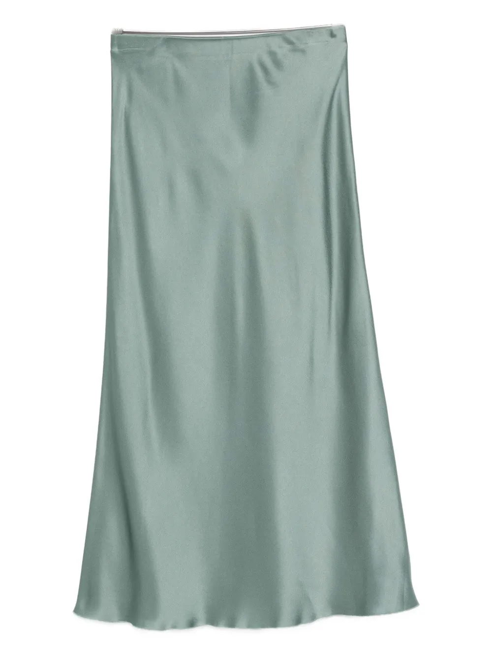 Malo Satin Midi Skirt In Green
