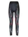 Vision Of Super flame-print leggings - Black
