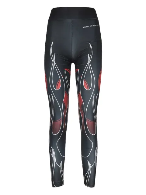 Vision Of Super flame-print leggings