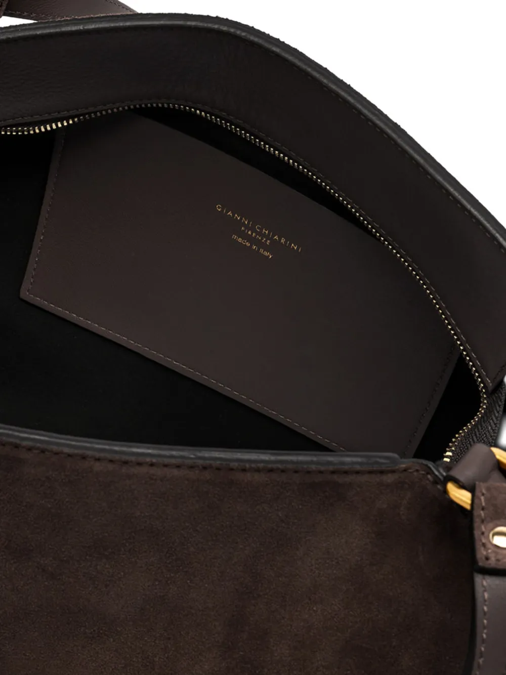 GIANNI CHIARINI Suède leren schoudertas Bruin