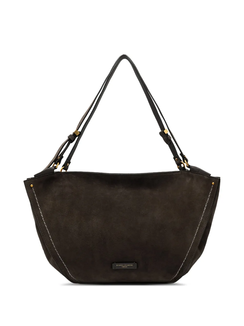 GIANNI CHIARINI Suède leren schoudertas Bruin