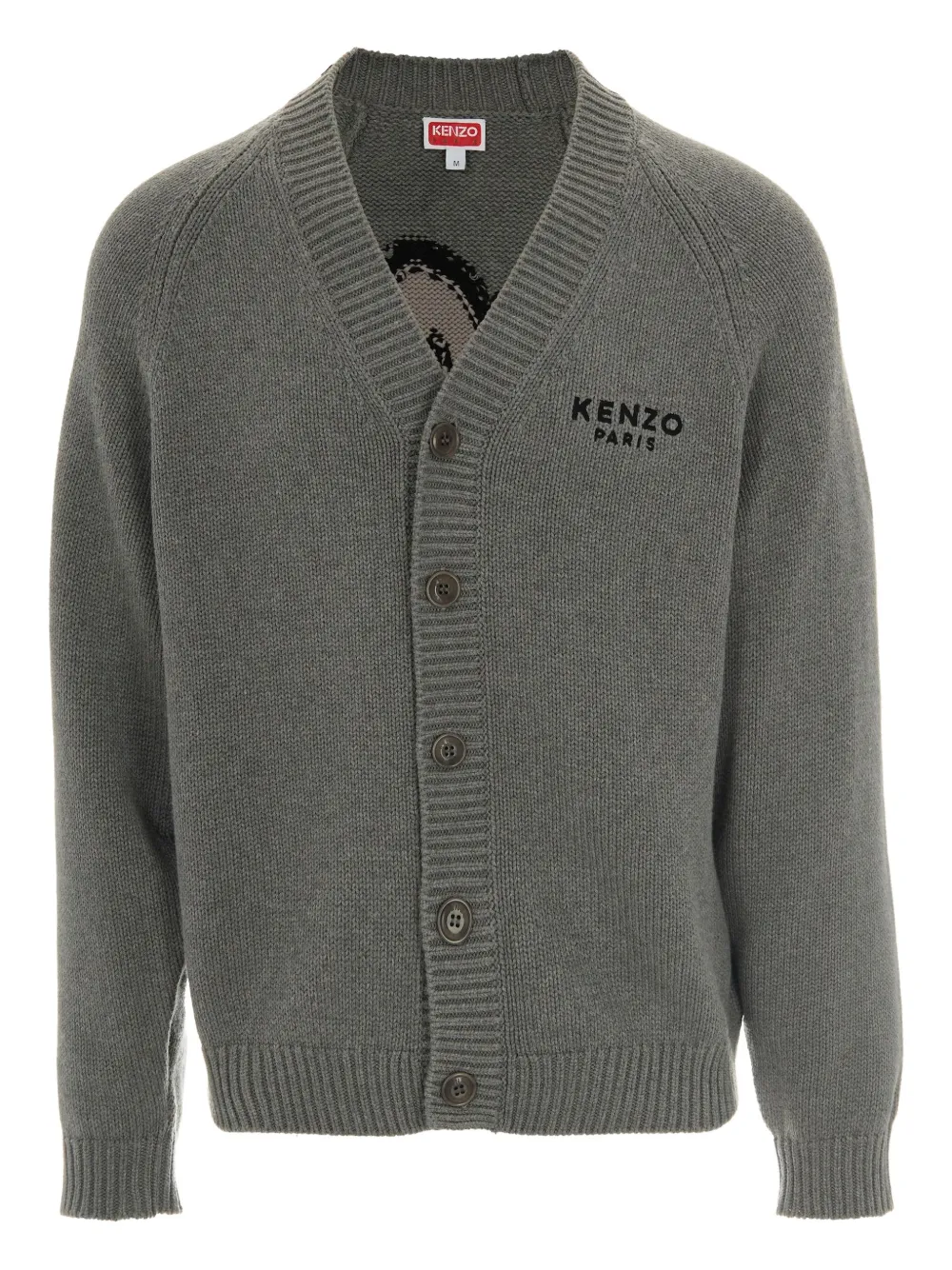 Kenzo flower-embroidered cardigan Grijs