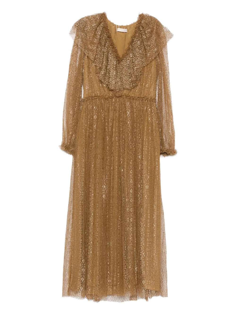 Ulla Johnson ruffled long-sleeve dress - Marrone