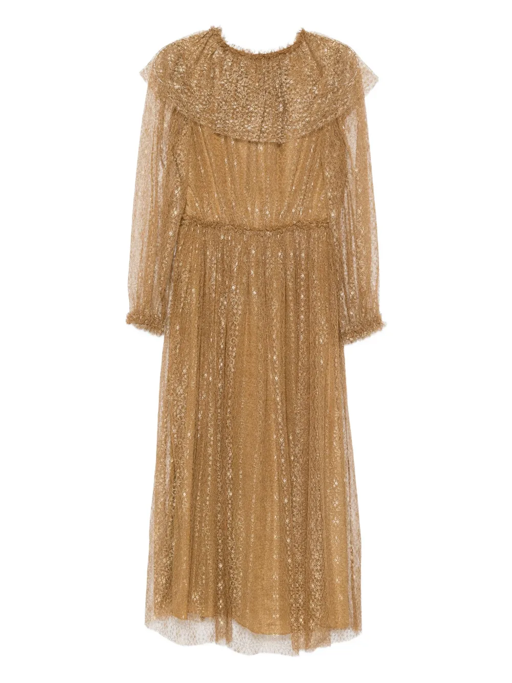 Ulla Johnson ruffled long-sleeve dress - Bruin