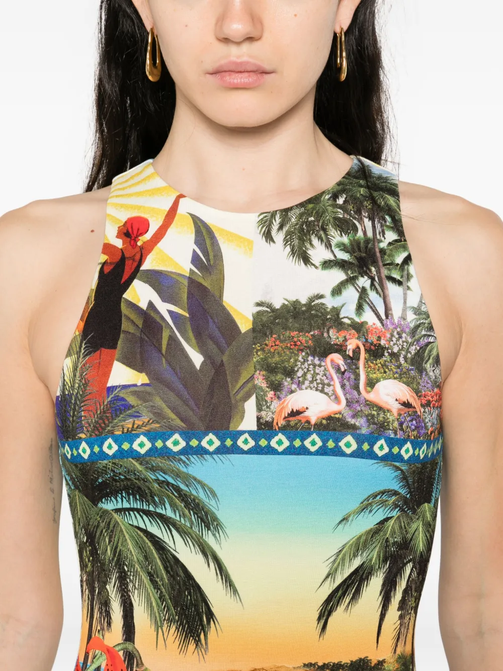 alice + olivia Pania maxi-jurk Groen