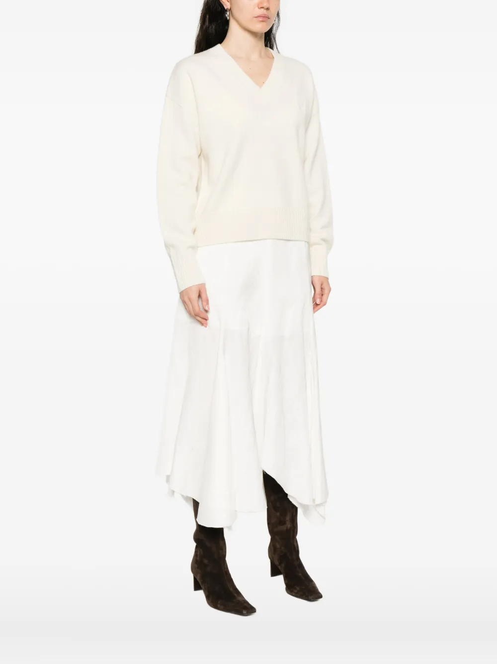 AMI Paris Trui met V-hals Beige