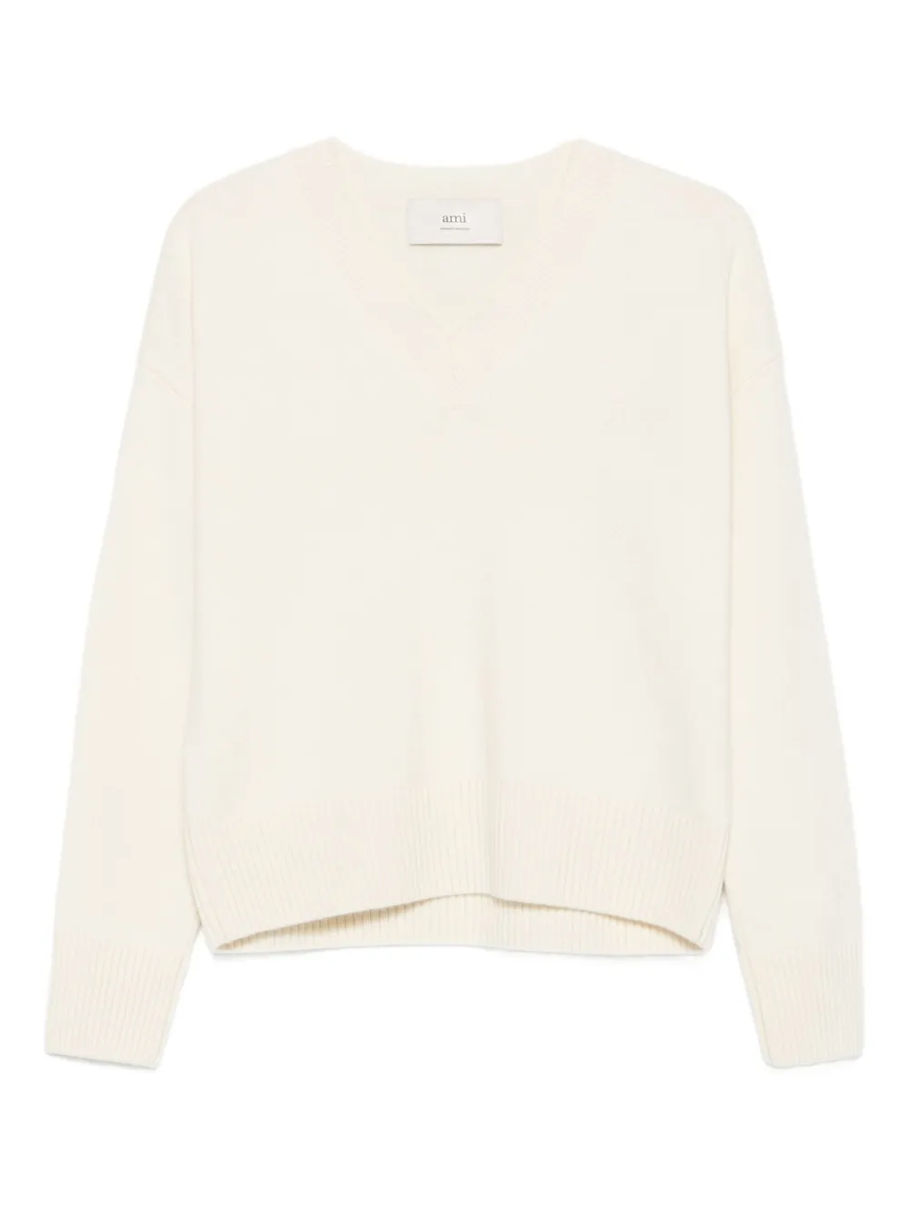 AMI Paris Trui met V-hals Beige
