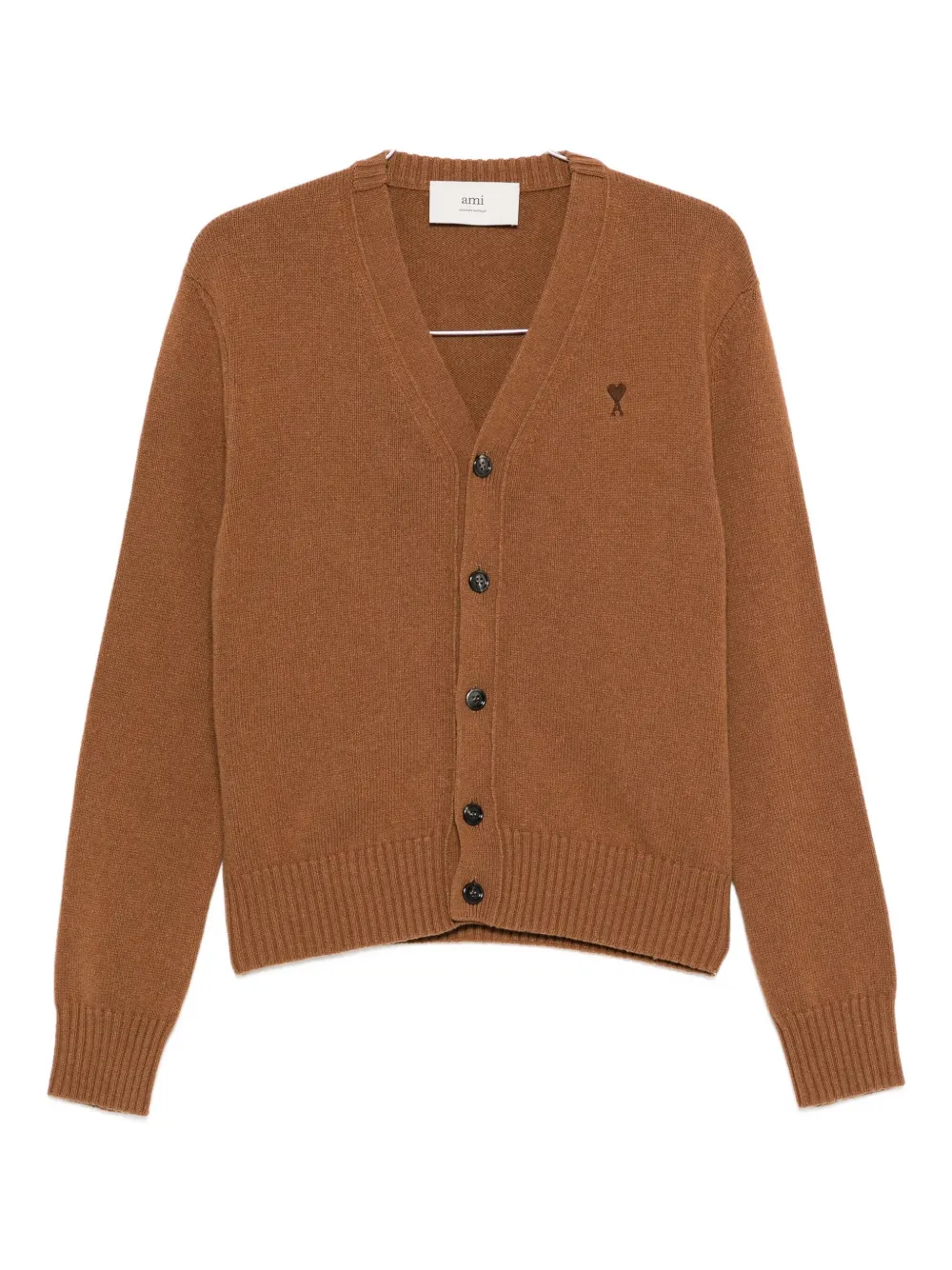 AMI Paris Cardigan con bottoni e scollo a V - Marrone