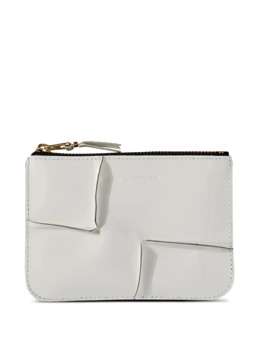 Comme Des Garçons Reversed Hem Zipped Wallet In White