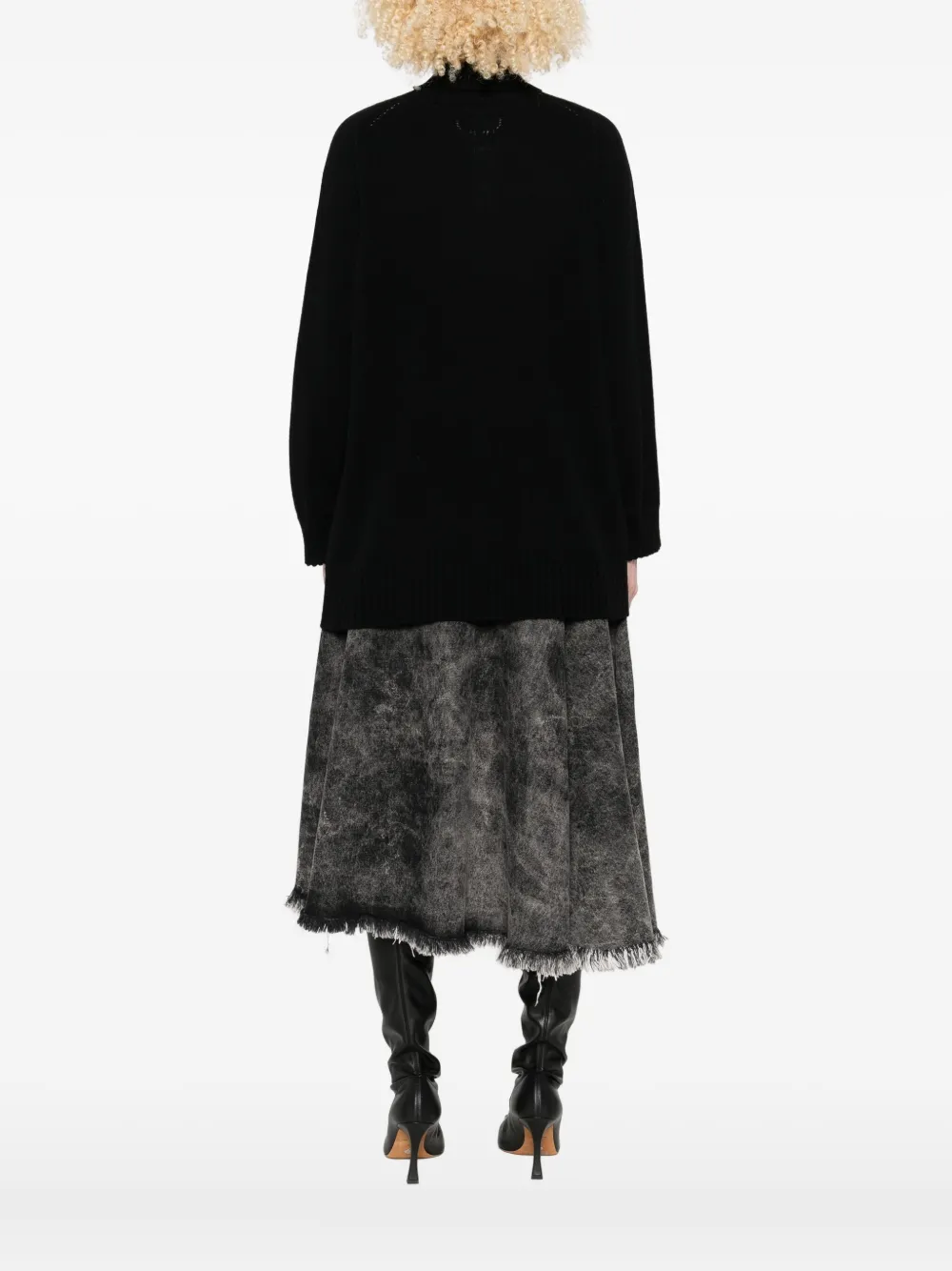 Twinset Twin-set High Neck Cashmere Blend Sweater In Black