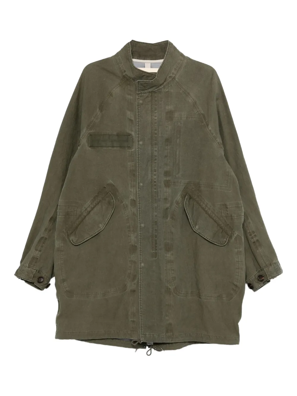 visvim Six-Five Fishtail linen parka | Green | Image 1