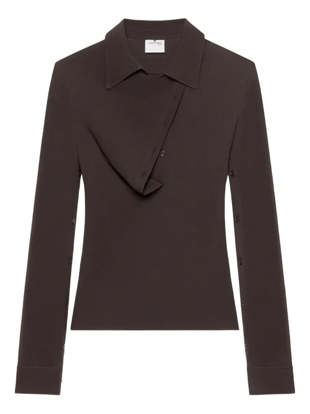 Courrèges Oblique jersey top van crêpe Bruin