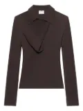Courrèges oblique crepe jersey top - Brown
