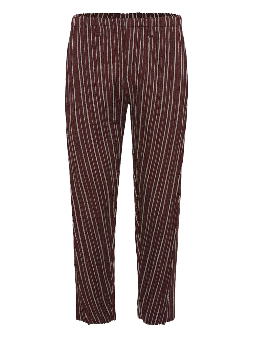 Homme Plissé Issey Miyake Gestreepte plooibroek Rood