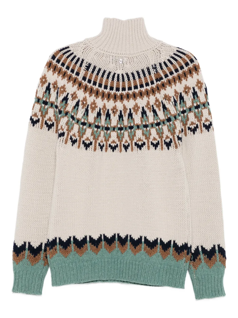 DONDUP fair-isle turtleneck sweater - Beige