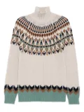 DONDUP fair-isle turtleneck sweater - Neutrals