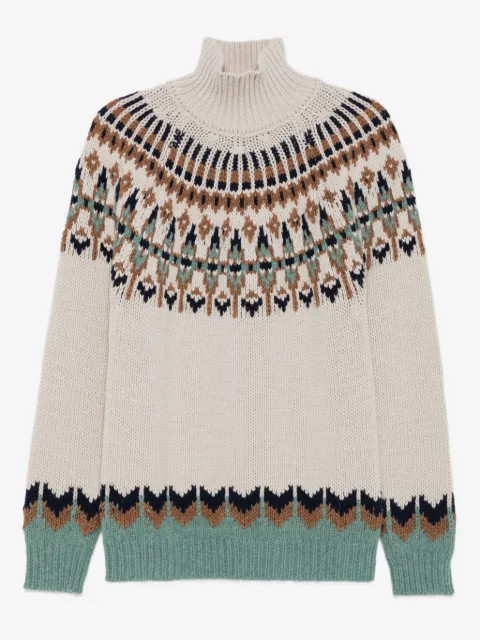 DONDUP fair-isle turtleneck sweater