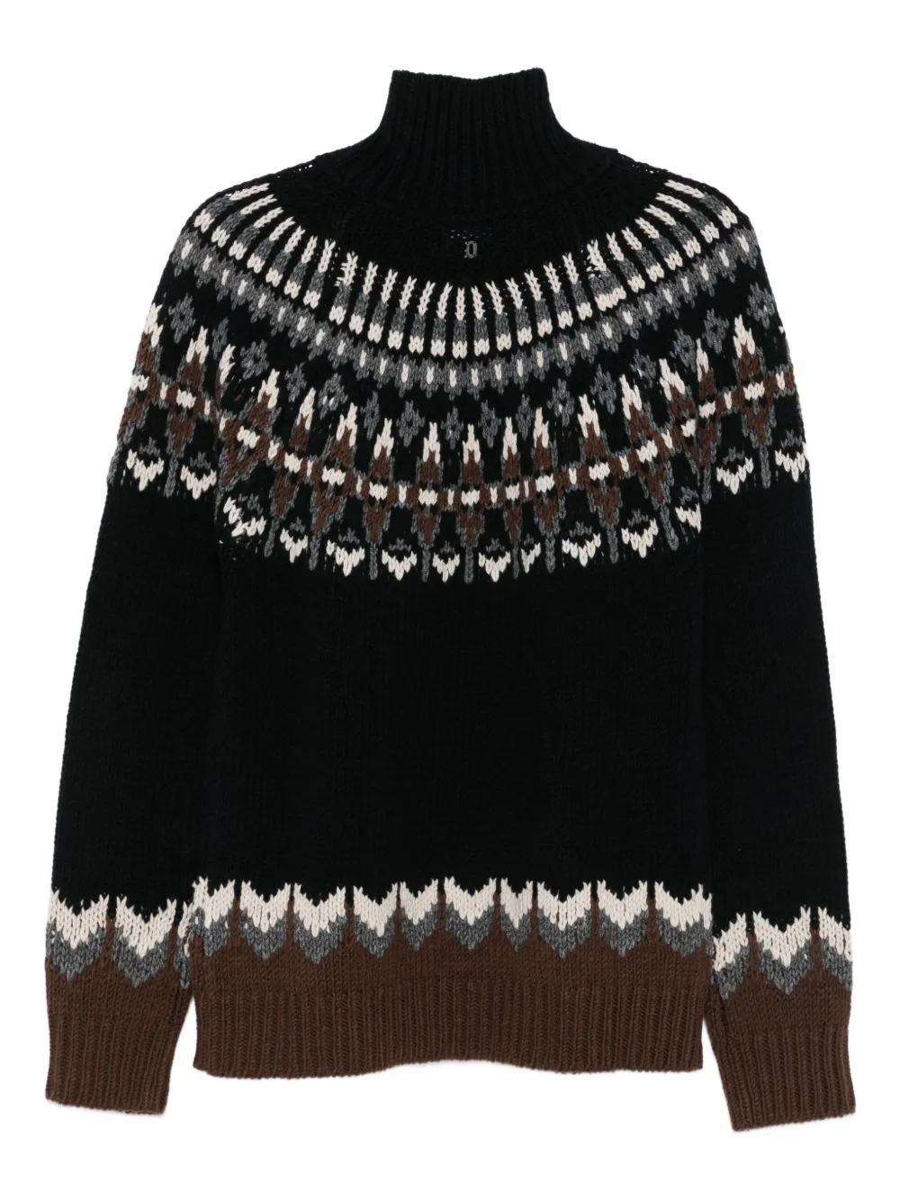 DONDUP fair-isle turtleneck sweater - Zwart