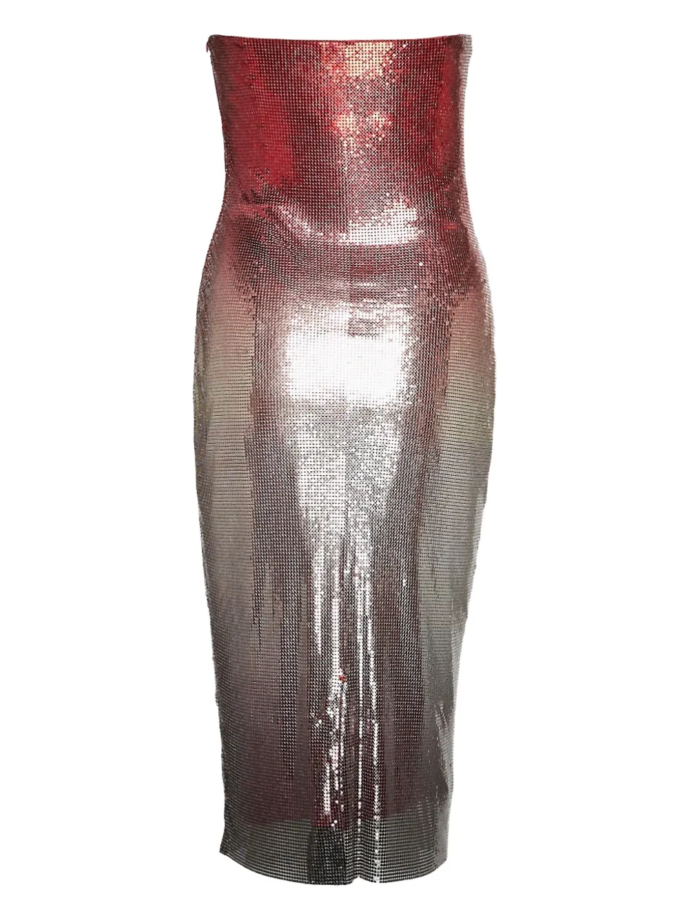Rabanne Naomi chainmail ombre dress | Red | Image 1