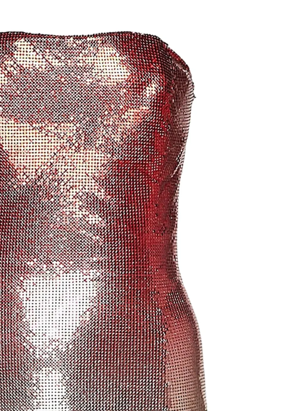 Rabanne Naomi jurk met maliën en ombré-effect Rood
