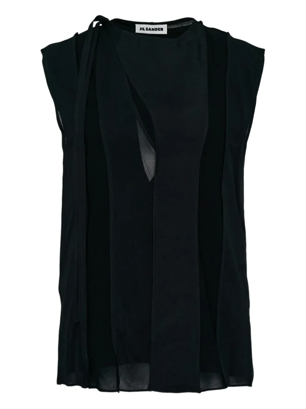 Jil Sander Top smanicato con cut-out - Nero