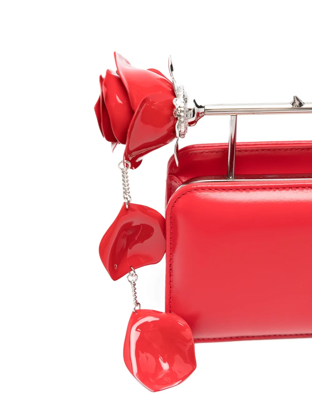 Seen Users Rose-embellished Clutch Bag In Red