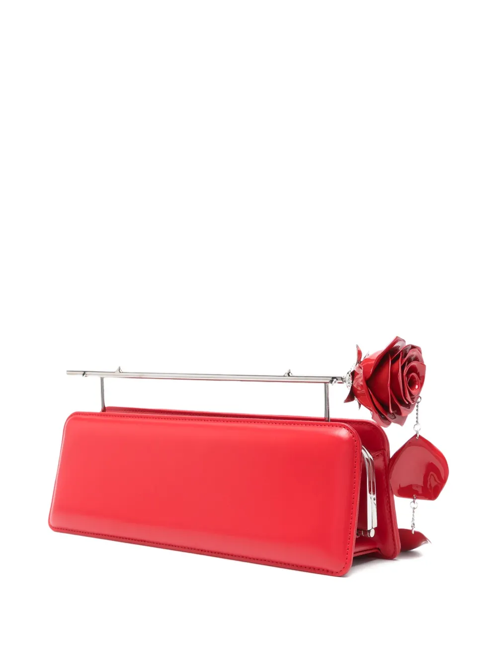 Seen Users Rose-embellished Clutch Bag In Red