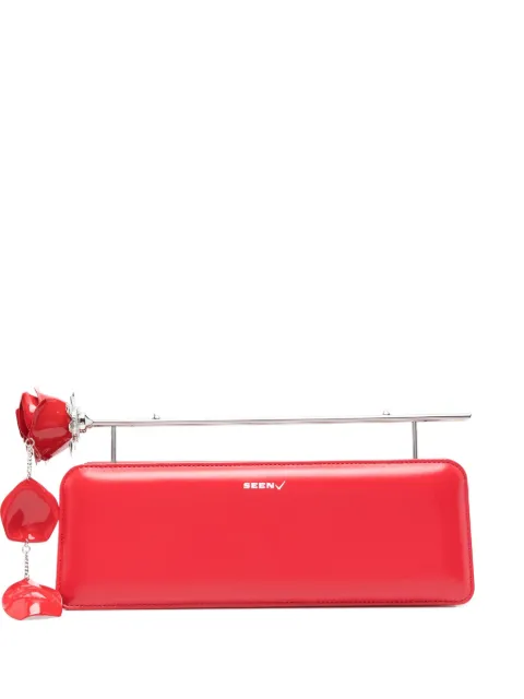 Seen Users rose-embellished clutch bag
