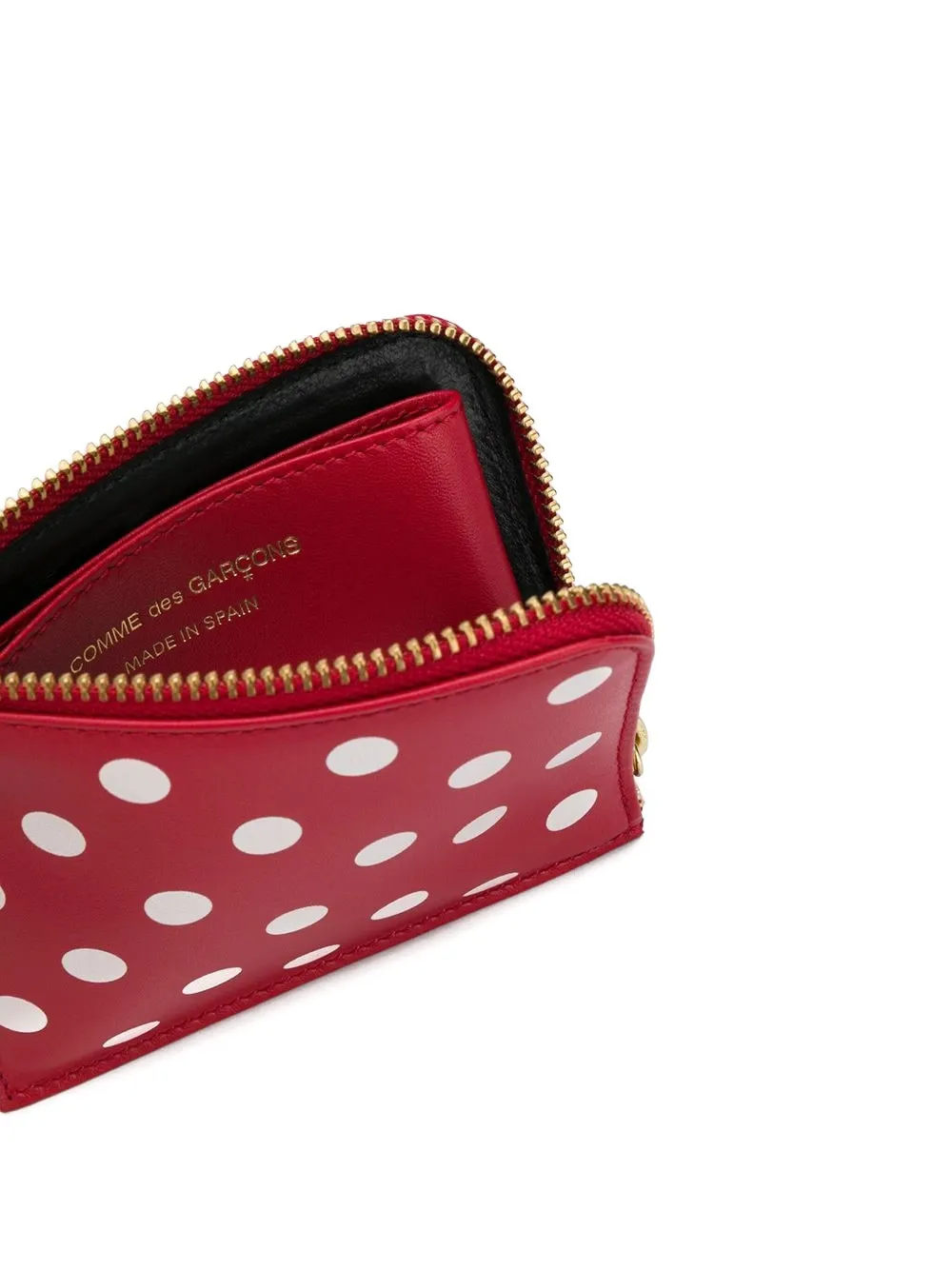 Comme Des Garçons Wallet Portemonnee met stippen en rits Rood