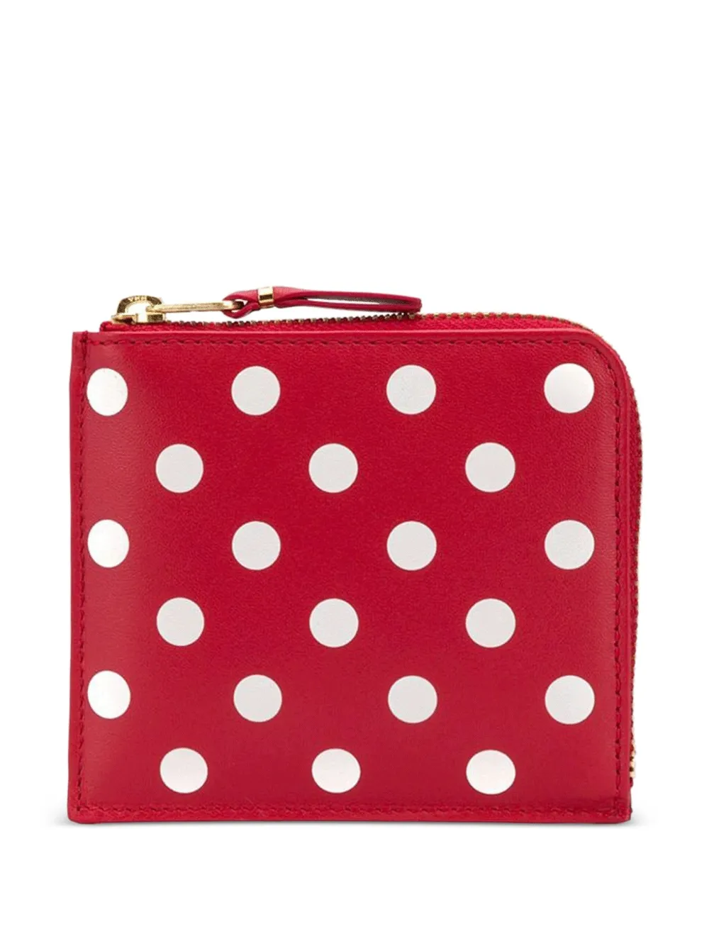 Comme Des Garçons Wallet Portemonnee met stippen en rits Rood