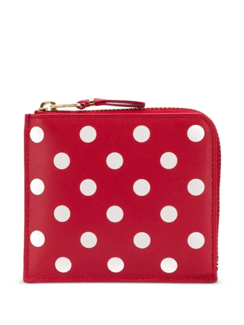 Comme Des Garçons Wallet cartera con motivo de lunares y cierre