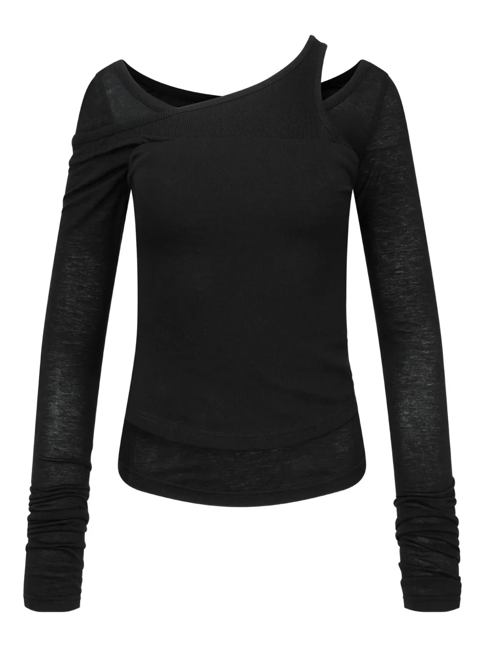 Hache Layered Asymmetric Top In Black