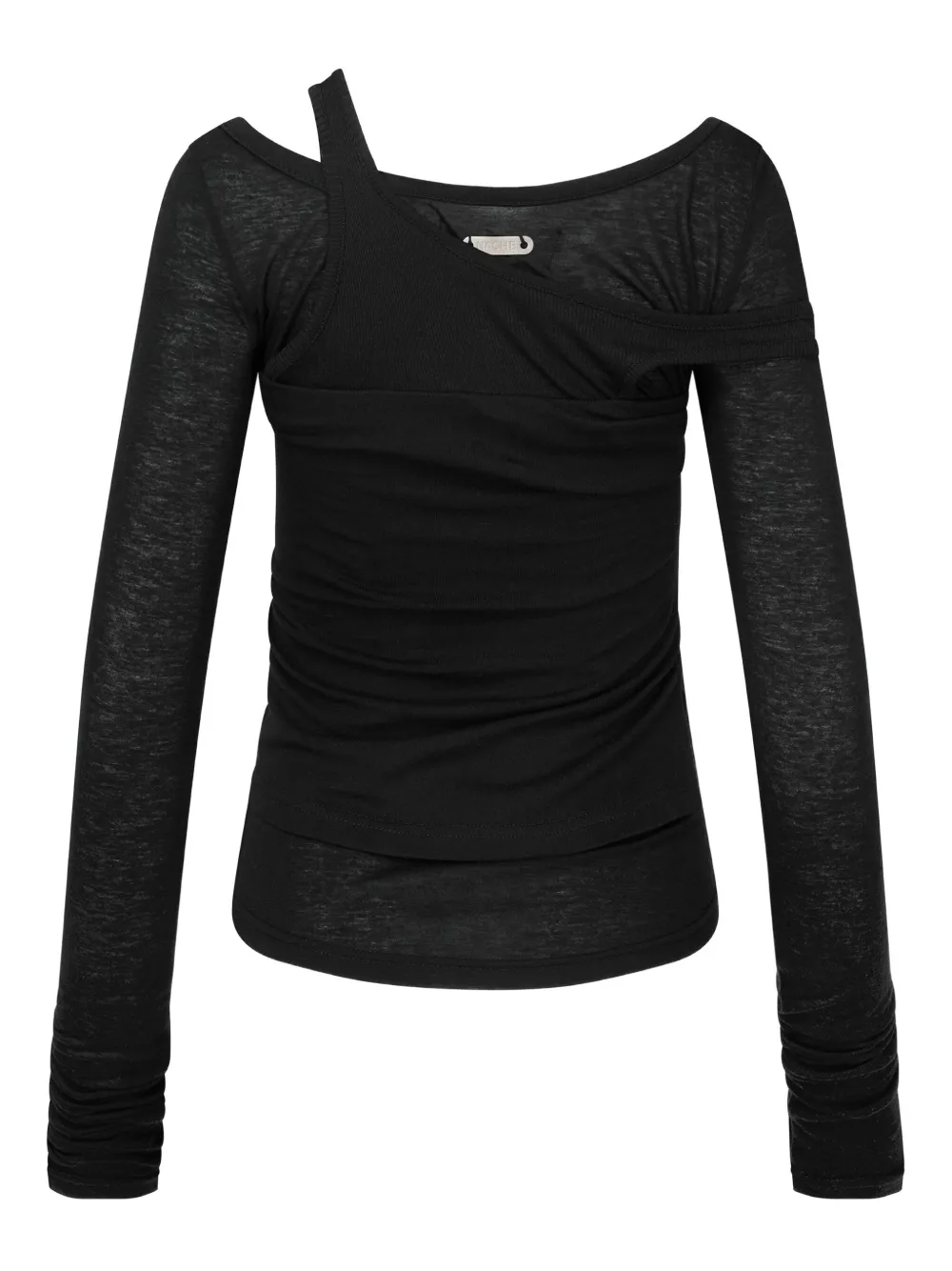 Hache Layered Asymmetric Top In Black