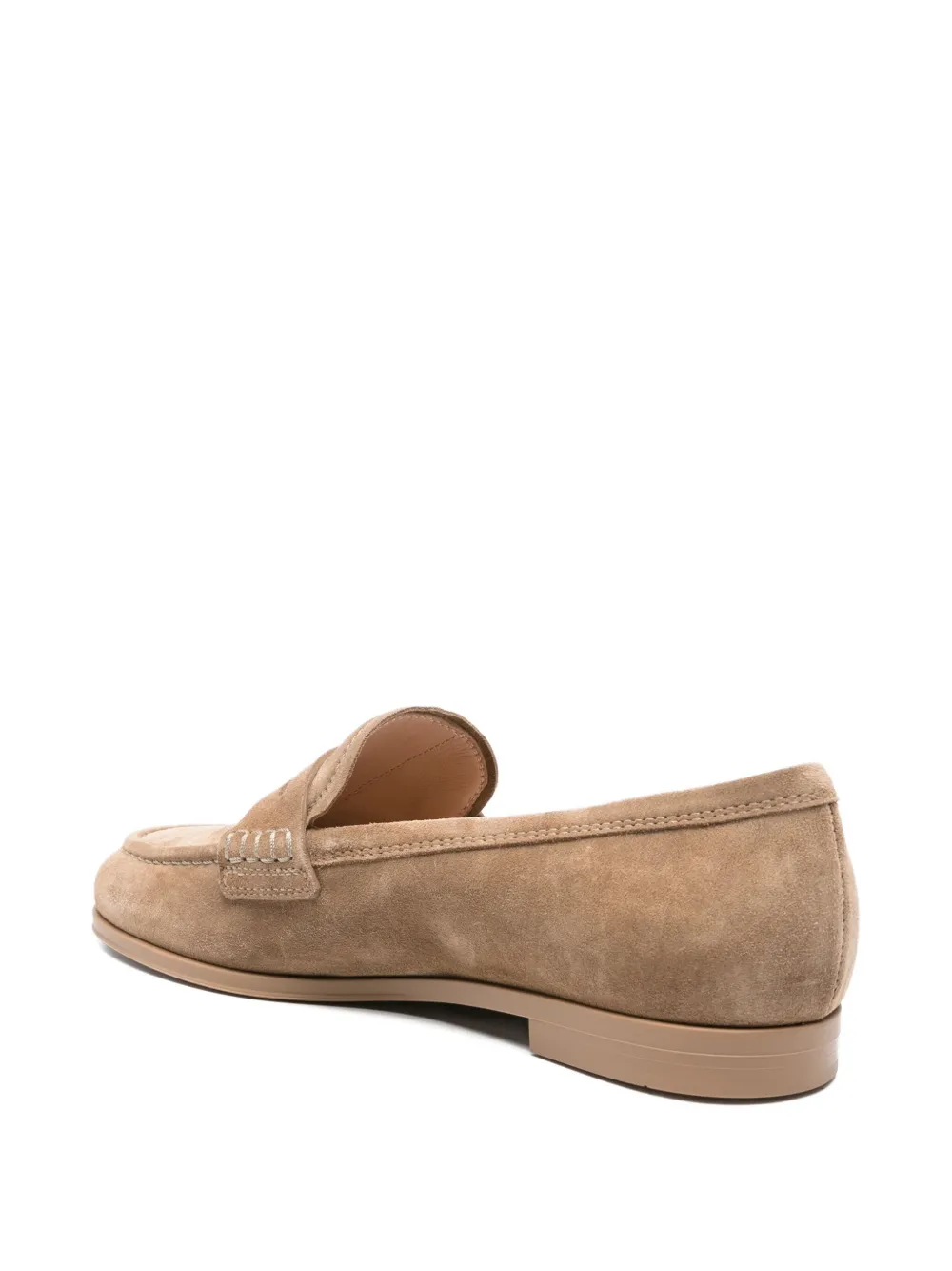 Gianvito Rossi Georgie penny suede loafers Neutrals